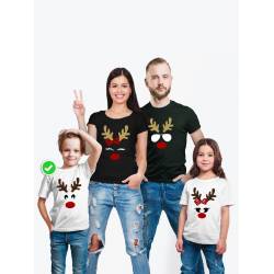 Футболка Family Look с принтом "Олень с рогами" для всей семьи в одном стиле