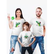 Футболки Фэмили Лук для мамы, папы, сына с принтом Крокодилы / Family look для всей семьи