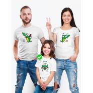 Футболки Фэмили Лук для мамы, папы, сына с принтом Крокодилы / Family look для всей семьи
