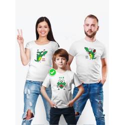 Футболки Фэмили Лук для мамы, папы, сына с принтом Крокодилы / Family look для всей семьи