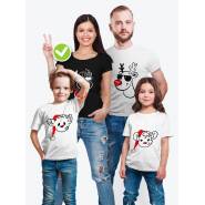 Футболка из комплекта Family Look Олени с принтом Смешные олени / Футболки Фэмили Лук в одном стиле