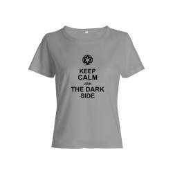 Прикольная футболка с принтом Keep calm join dark side | Женская оригинальная и стильная футболка