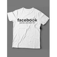 Мужская футболка с прикольным принтом "Facebook wasting live since 2004"