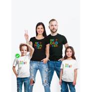 Футболки family look для всей семьи с принтом Best ever | Прикольные одинаковые семейные футболки