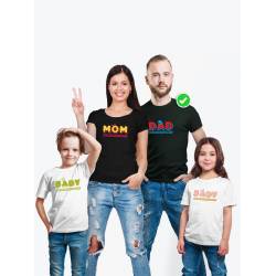 Футболки family look для всей семьи с принтом We are happy family | Прикольные одинаковые семейные