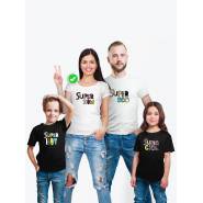 Футболки family look для всей семьи с принтом Super family|