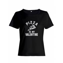 Футболка ко дню влюбленных с принтом Pizza is my valentine | Футболка на 14 февраля