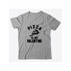 Футболка ко дню влюбленных с принтом Pizza is my valentine | Футболка на 14 февраля