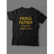 Мужская футболка с прикольным принтом "Proud father of a few dumbass kids "