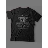 Мужская футболка с прикольным принтом "I'm a proud dad of a super awesome daughter"