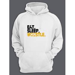 Бойцовская толстовка с капюшоном с принтом "Eat sleep wrestle"