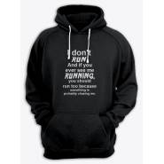 Прикольные, оригинальные и смешные мужские толстовки с капюшоном с рисунком "I don't run"