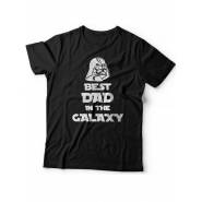 Мужская футболка с прикольным принтом "Best dad in the galaxy"