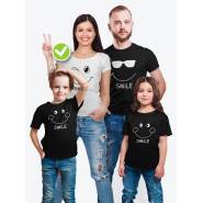 Футболки Фэмили Лук с рисунком Smiley family