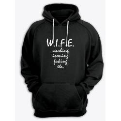 Женское худи со смешным принтом "W. I. F. E."