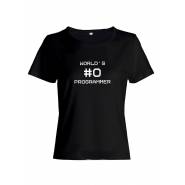 Футболка женская со смешным принтом Worlds #0 Programmer | Модная, прикольная и стильная футболка