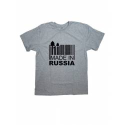 Мужская футболка с прикольным принтом "Сделано в России"