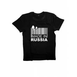 Мужская футболка с прикольным принтом "Сделано в России"