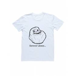 Мужская футболка с прикольным принтом "Forever alone"