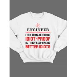 Модный свитшот - толстовка без капюшона с принтом "Engineer"