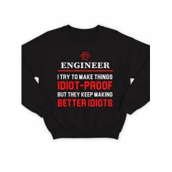 Модный свитшот - толстовка без капюшона с принтом "Engineer"