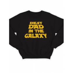 Модный свитшот - толстовка без капюшона с принтом "Best dad in the galaxy1"