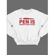 Модный свитшот - толстовка без капюшона с принтом "My pen is bigger than yours"