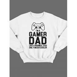 Модный свитшот - толстовка без капюшона с принтом "I'm a gamer dad (like normal dad)"
