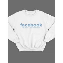 Модный свитшот - толстовка без капюшона с принтом "Facebook wasting lives since 2004"