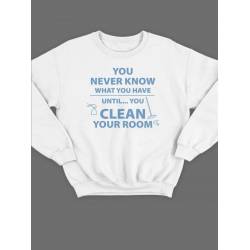 Модный свитшот - толстовка без капюшона с принтом "You never know what you have until"