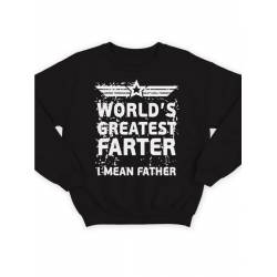 Модный свитшот - толстовка без капюшона с принтом "World's greatest farter"