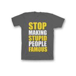 Мужская футболка с прикольным принтом "Stop making stupid people famous"