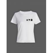 Женская футболка с прикольным принтом "X triangle cube"
