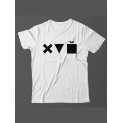 Мужская футболка с прикольным принтом "X triangle cube"