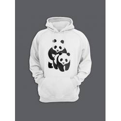 Прикольная мужская толстовка с капюшоном - худи с принтом "Panda on panda"