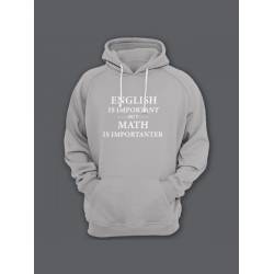 Модная толстовка с капюшоном без молнии - худи с принтом "English is important"