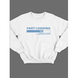 Модный свитшот - толстовка без капюшона и без молнии с принтом "Fart loading please wait"