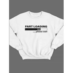 Модный свитшот - толстовка без капюшона и без молнии с принтом "Fart loading please wait"