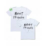 Футболки для двоих со смешными надписями с принтом Best friends/Парные для друзей