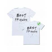 Футболки для двоих со смешными надписями с принтом Best friends/Парные для друзей