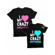 Парные футболки для парня и девушки Crazy girlfriend &boyfriend/для двоих