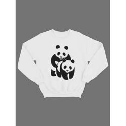 Модный свитшот - толстовка без капюшона с принтом "Panda on panda"