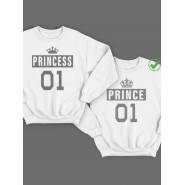 Парный свитшот для двоих с принтом "Prince (Принц) & Princess (Принцесса)"