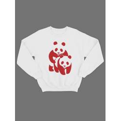 Модный свитшот - толстовка без капюшона с принтом "Panda on panda"
