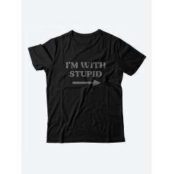 Стильная мужская футболка с надписью Im with stupid