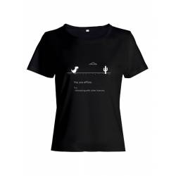 Качественная хлопковая футболка для женщин You are offline / Прикольные надписи на футболках