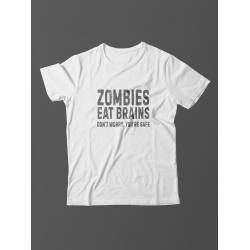 Мужская футболка с забавным принтом и смешной надписью Zombies eat brains/для мужчины