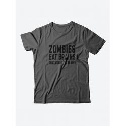 Мужская футболка с забавным принтом и смешной надписью Zombies eat brains/для мужчины