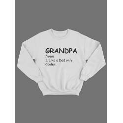 Прикольный, смешной мужской свитшот с надписью "Grandpa noun like a dad only cooler"