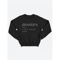 Прикольный, смешной мужской свитшот с надписью "Grandpa noun like a dad only cooler"